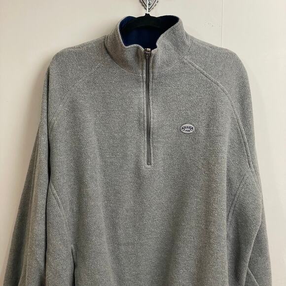 90s Vintage Straight Down L USA pullover sweater preppy gray embroidered - Picture 2 of 10